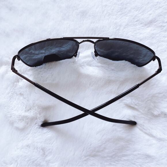 Troy Black w/ Black Rims Rectangular Polarized Sunglasses - Picture 12 of 14